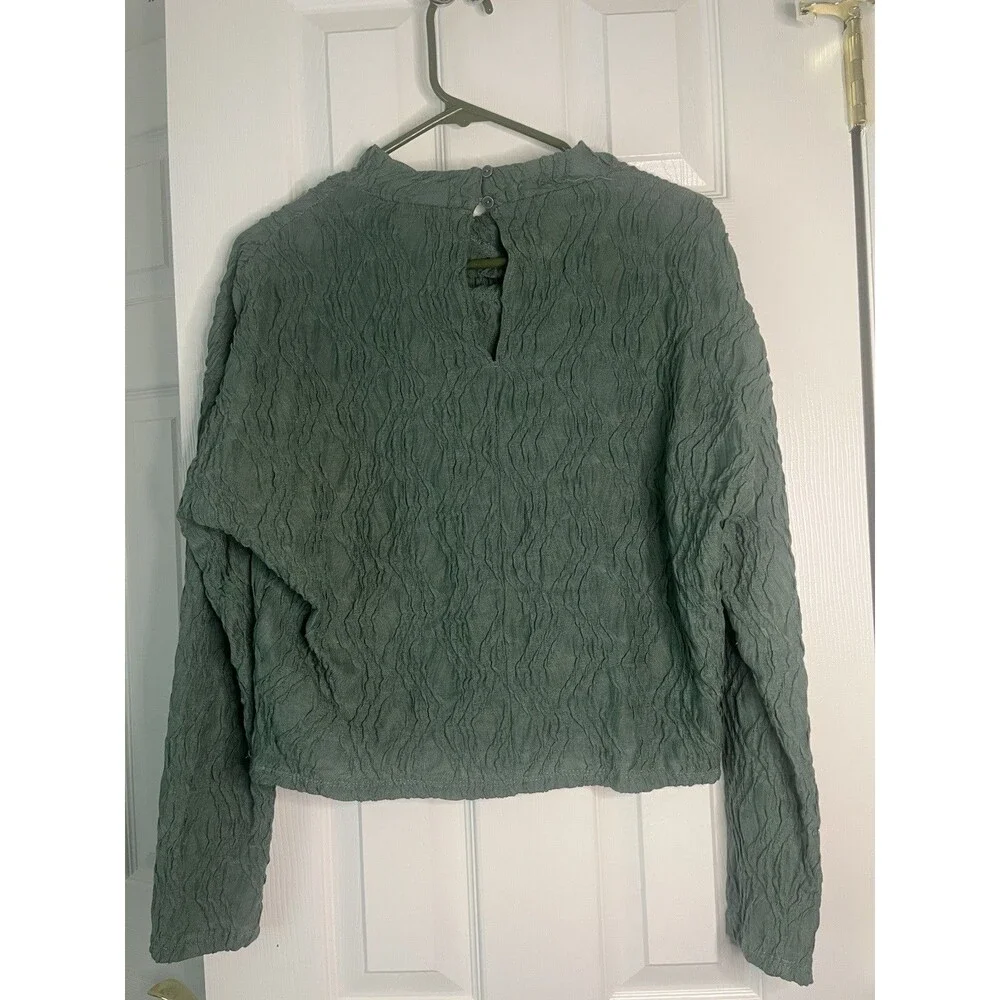 Anthropologie Textured Funnel-Neck Top Women Size Small